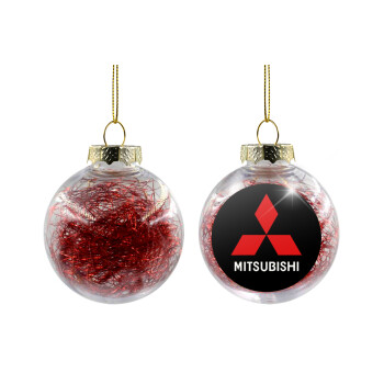 mitsubishi, Transparent Christmas tree ball ornament with red filling 8cm