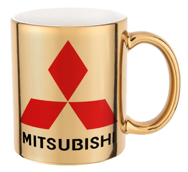 mitsubishi — Mug ceramic, gold mirror, 330ml