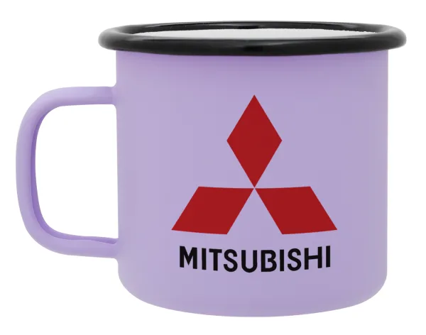 mitsubishi — Metal enamel mug, matte light pastel purple, 360ml