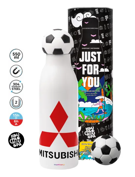 mitsubishi — Soccer Metal mug thermos, double wall, 550ml