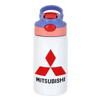 mitsubishi, Παιδικό παγούρι θερμό, ανοξείδωτο, με καλαμάκι ασφαλείας, ροζ/μωβ (350ml)
