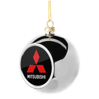 mitsubishi, Silver 8cm Christmas tree ball ornament