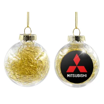 mitsubishi, Transparent Christmas tree ball ornament with gold filling 8cm