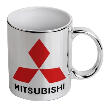 mitsubishi, Mug ceramic, silver mirror, 330ml