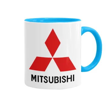 mitsubishi, Mug colored light blue, ceramic, 330ml