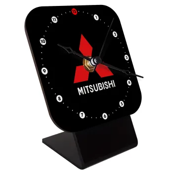 mitsubishi, Επιτραπέζιο ρολόι ξύλινο με δείκτες (10cm)