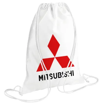 mitsubishi, Τσάντα πλάτης πουγκί GYMBAG λευκή (28x40cm)