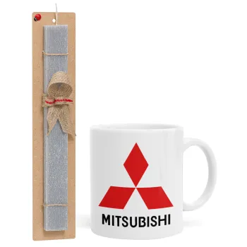 mitsubishi, Easter Set, Ceramic Cup (330ml) & Easter aromatic flat candle (30cm) (GRAY)