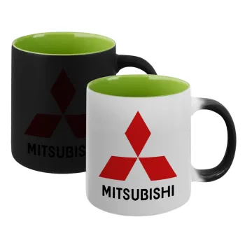 mitsubishi, Κούπα Μαγική εσωτερικό πράσινο, κεραμική 330ml που αλλάζει χρώμα με το ζεστό ρόφημα