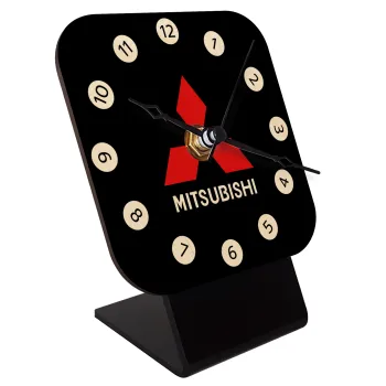 mitsubishi, Quartz Table clock in natural wood (10cm)