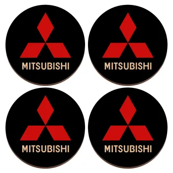 mitsubishi, ΣΕΤ x4 Σουβέρ ξύλινα στρογγυλά plywood (9cm)