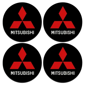 mitsubishi, ΣΕΤ 4 Σουβέρ ξύλινα στρογγυλά (9cm)