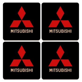 mitsubishi, ΣΕΤ x4 Σουβέρ ξύλινα τετράγωνα plywood (9cm)