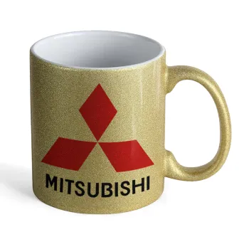 mitsubishi, Κούπα Χρυσή Glitter που γυαλίζει, κεραμική, 330ml