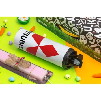 mitsubishi, Easter candle,Travel Tumbler 2 Lids, with metal straw & cleaning brush & aromatic flat candle (30cm) (PINK)