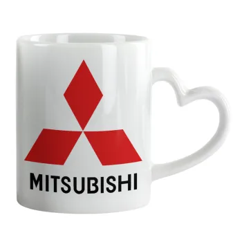 mitsubishi, Κούπα καρδιά χερούλι λευκή, κεραμική, 330ml