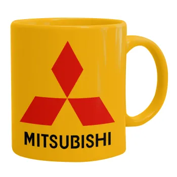 mitsubishi, Ceramic coffee mug yellow, 330ml