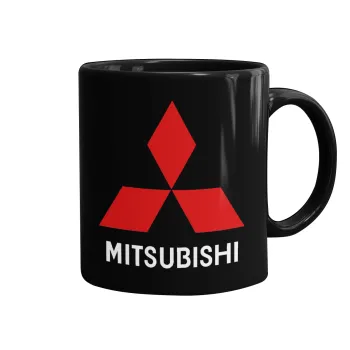mitsubishi, Mug black, ceramic, 330ml