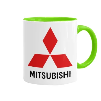 mitsubishi, Mug colored light green, ceramic, 330ml