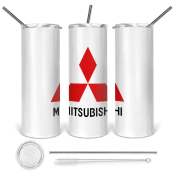mitsubishi, Tumbler stainless steel 600ml, with metal straw & cleaning brush