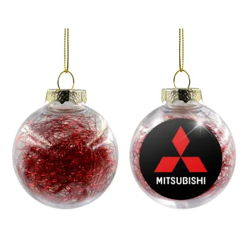 mitsubishi, Transparent Christmas tree ball ornament with red filling 8cm