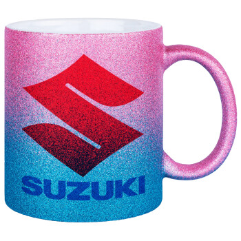 SUZUKI, Κούπα Χρυσή/Μπλε Glitter, κεραμική, 330ml