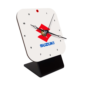 SUZUKI, Επιτραπέζιο ρολόι ξύλινο με δείκτες (10cm)