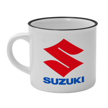 SUZUKI, Κούπα κεραμική vintage Λευκή/Μαύρη 230ml