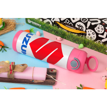 SUZUKI, Easter candle, Childrens hot water bottle, stainless steel, with safety straw, PINK (500ml)