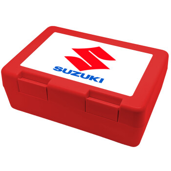 SUZUKI, Παιδικό δοχείο κολατσιού ΚΟΚΚΙΝΟ 185x128x65mm (BPA free πλαστικό)
