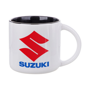SUZUKI, Κούπα κεραμική 400ml Λευκή/Μαύρη