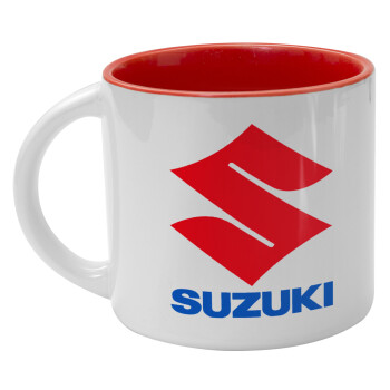 SUZUKI, Κούπα κεραμική 400ml Λευκή/Κόκκινη