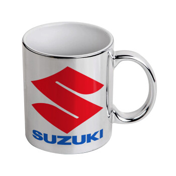 SUZUKI, Mug ceramic, silver mirror, 330ml