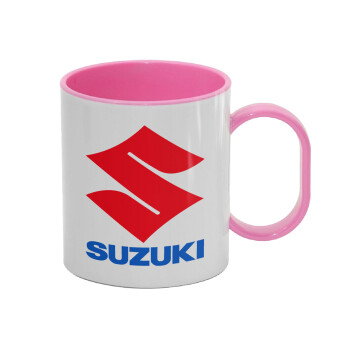 SUZUKI, Κούπα (πλαστική) (BPA-FREE) Polymer Ροζ για παιδιά, 330ml
