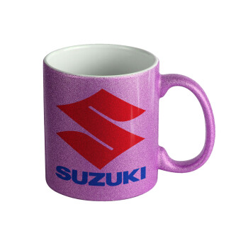 SUZUKI, Κούπα Μωβ Glitter που γυαλίζει, κεραμική, 330ml