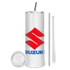 Tumbler stainless steel 600ml, with metal straw & cleaning brush
