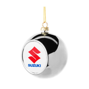 SUZUKI, Χριστουγεννιάτικη μπάλα δένδρου Ασημένια 8cm