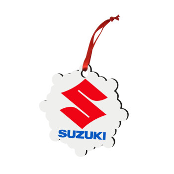 SUZUKI, Christmas ornament snowflake wooden 7.5cm
