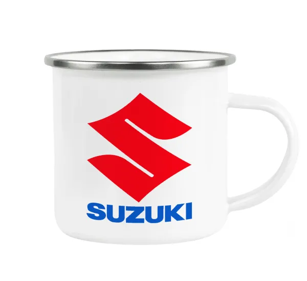 SUZUKI — Metallic enamel cup white 360ml