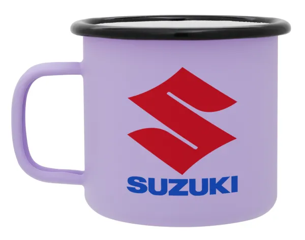 SUZUKI — Metal enamel mug, matte light pastel purple, 360ml