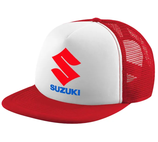 SUZUKI — Καπέλο παιδικό Soft Trucker με Δίχτυ ΚΟΚΚΙΝΟ/ΛΕΥΚΟ (POLYESTER, ΠΑΙΔΙΚΟ, ONE SIZE)