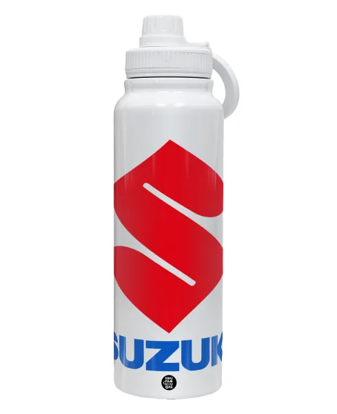 SUZUKI — 1L Stainless Steel Thermal Bottle with Phone Holder & Double Wall Insulation