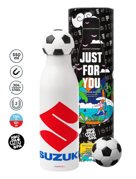 SUZUKI — Soccer Metal mug thermos, double wall, 550ml
