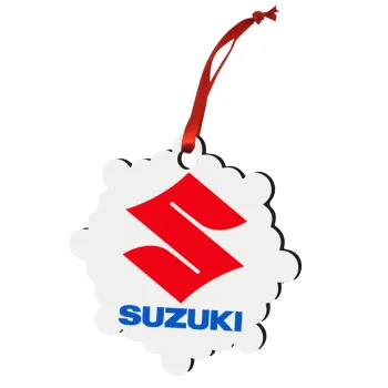 SUZUKI, Christmas ornament snowflake wooden 7.5cm