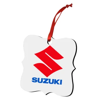 SUZUKI, Στολίδι Χριστουγεννιάτικο στολίδι polygon ξύλινο 7.5cm