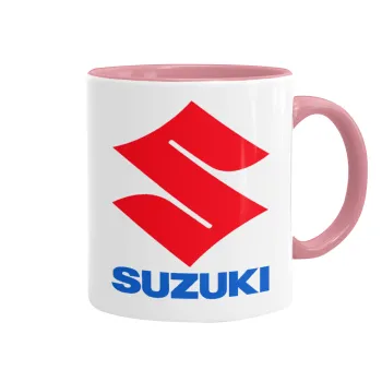 SUZUKI, Κούπα χρωματιστή ροζ, κεραμική, 330ml