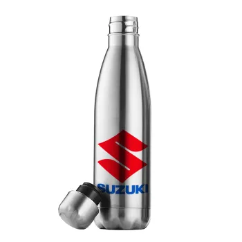 SUZUKI, Μεταλλικό παγούρι θερμός Inox (Stainless steel), διπλού τοιχώματος, 500ml