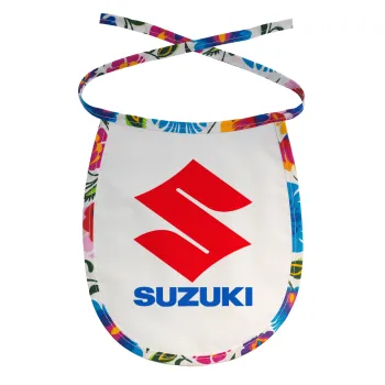 SUZUKI, Σαλιάρα μωρού αλέκιαστη με κορδόνι Χρωματιστή