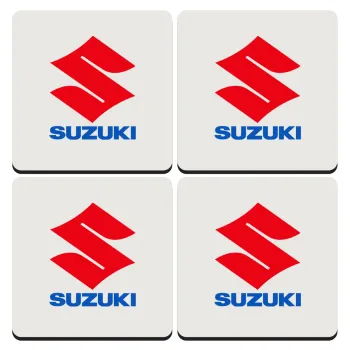 SUZUKI, ΣΕΤ 4 Σουβέρ ξύλινα τετράγωνα (9cm)