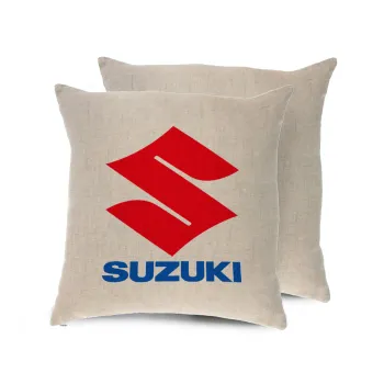 SUZUKI, Μαξιλάρι καναπέ ΛΙΝΟ 40x40cm περιέχεται το  γέμισμα